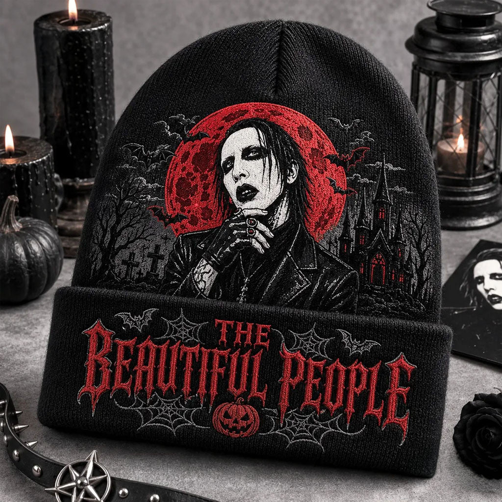 Marilyn Manson Halloween Beanie 2026 The Beautiful People Beanie Marilyn Manson Merch Fan Gifts - Merchluma
