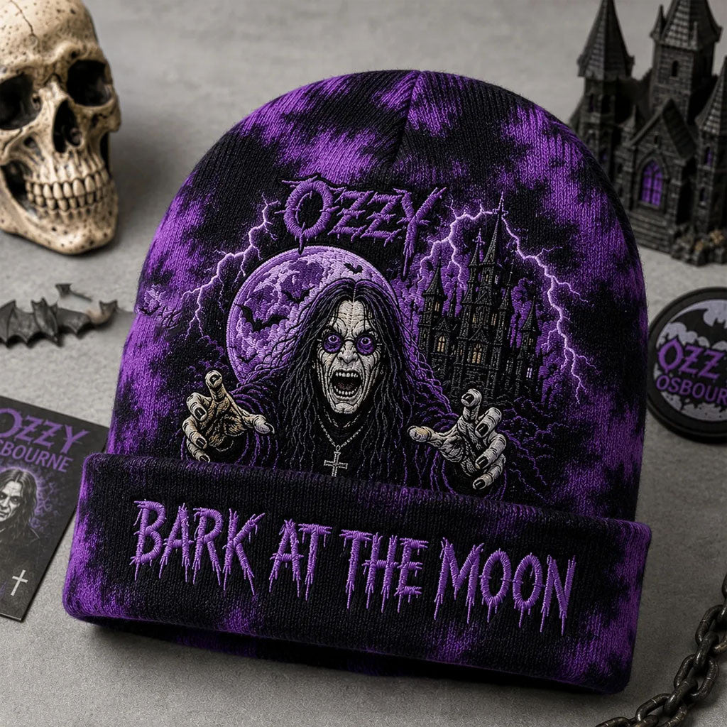 Ozzy Osbourne Halloween Beanie 2026 Bark At The Moon Beanie Ozzy Osbourne Merch Gift For Fans - Merchluma