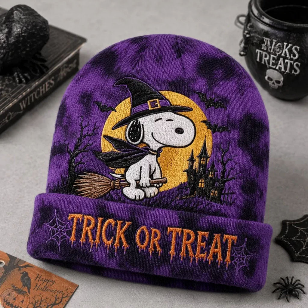 Snoopy Halloween 2026 Beanie Trick Or Treat Beanie Snoopy Merch Halloween Themed Gifts - Merchluma