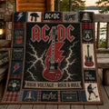 AC DC High Voltage Rock N Roll Quilt Blanket AC DC Merch Gift Ideas For Rock Lovers - Merchluma