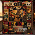 Bob Marley One Love Kingston 1962 Quilt Blanket Bob Marley Merch Gift Ideas For Dad - Merchluma