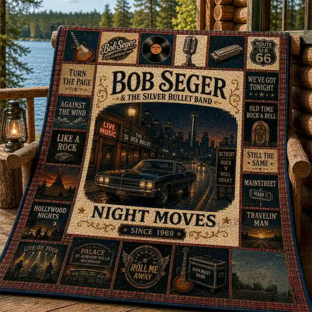 Bob Seger Night Moves Edition Quilt Blanket Bob Seger Merch Present For Music Lovers - Merchluma