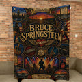 Bruce Springsteen Born To Run Stained Glass Quilt Blanket Bruce Springsteen Merch Fan Gifts - Merchluma