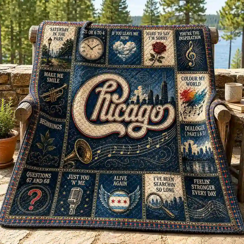 Chicago Band Jazz Rock Edition Quilt Blanket 2026 Home Decor Ideas Chicago Band Merch - Merchluma