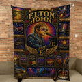 Elton John Rocket Man Stained Glass Quilt Blanket Elton John Merch Best Gift For Music Lovers - Merchluma
