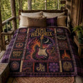 Jimi Hendrix Guitar Purple Haze Vintage Quilt Blanket Jimi Hendrix Merch Gift For Music Lovers - Merchluma