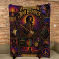 Jimi Hendrix Psychedelic Rock Stained Glass Quilt Blanket Jimi Hendrix Merch Gift For Fans - Merchluma