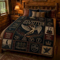 Led Zeppelin Swan Song Quilt Blanket Led Zeppelin Merch Rocker Bedroom Decor Gift For Fans - Merchluma