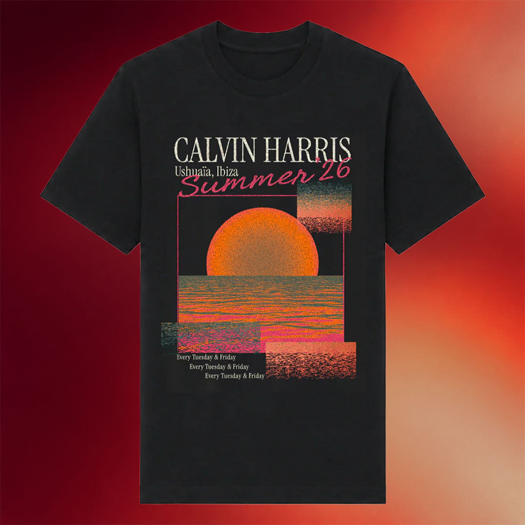 Calvin Harris Merch 2026 Ushuaia Ibiza 2026 Vintage Sunset T-Shirt Calvin Harris Tour Merch - Merchluma