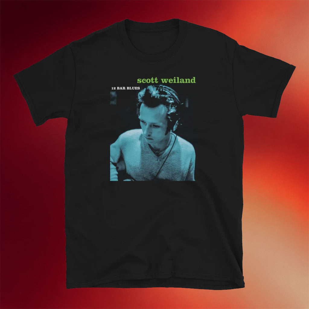 Scott Weiland Merch 2026 12 Bar Blues T-Shirt Black Music Related Gifts For Guys - Merchluma
