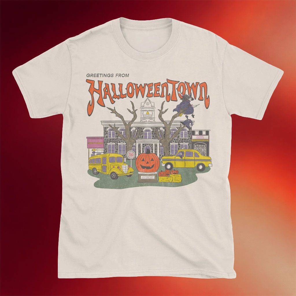 The Lost Bros Merch 2026 Greetings From Halloweentown T-Shirt Good Halloween Gifts - Merchluma