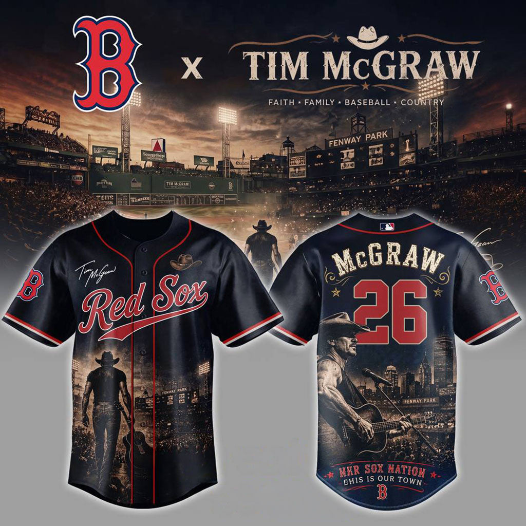 Boston Red Sox X Tim McGraw Concert Night Jersey Red Sox Merch Gift For Country Fans - Merchluma