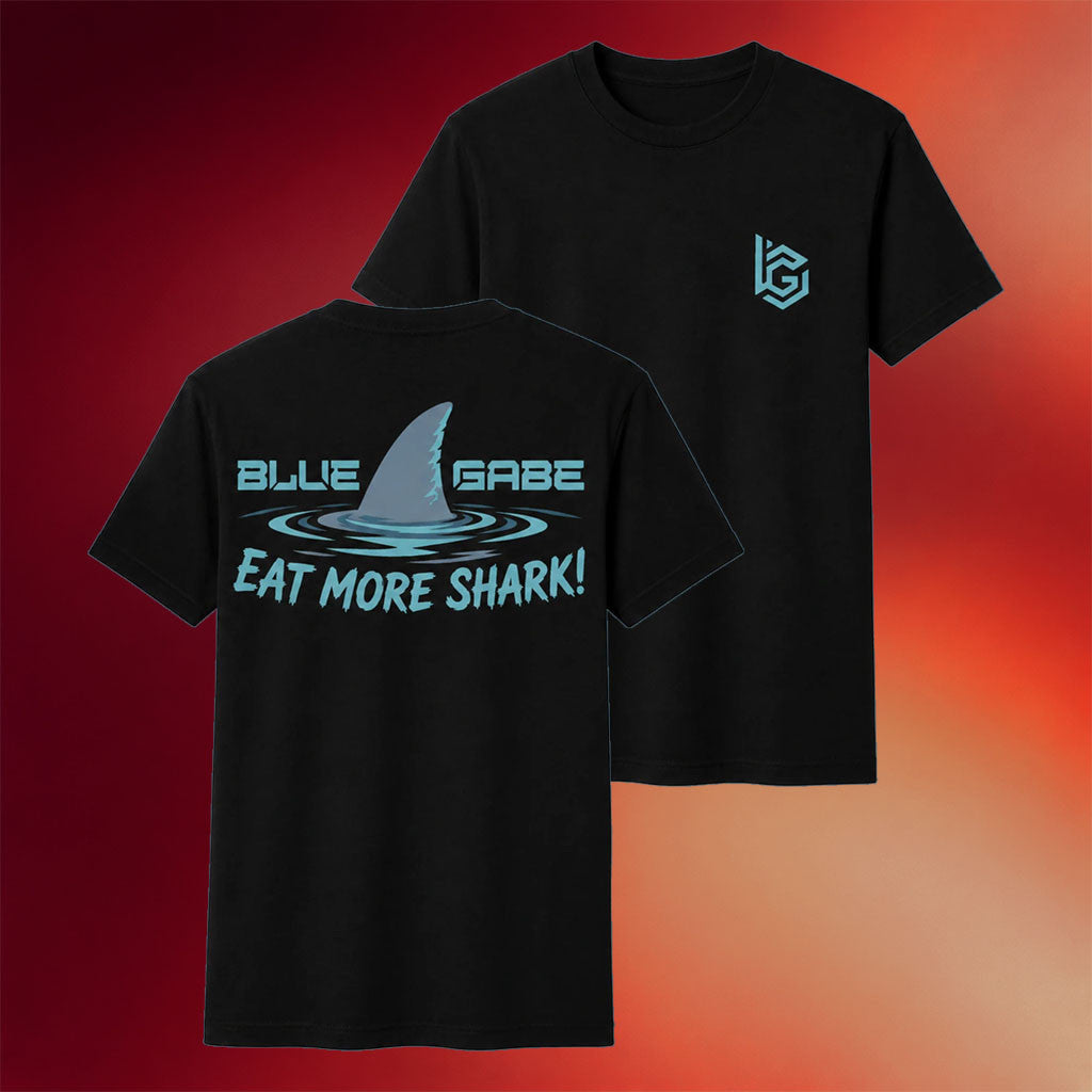 Bluegabe Merch 2026 Black Eat More Shark T-Shirt Best Gift For Outdoor Enthusiast - Merchluma