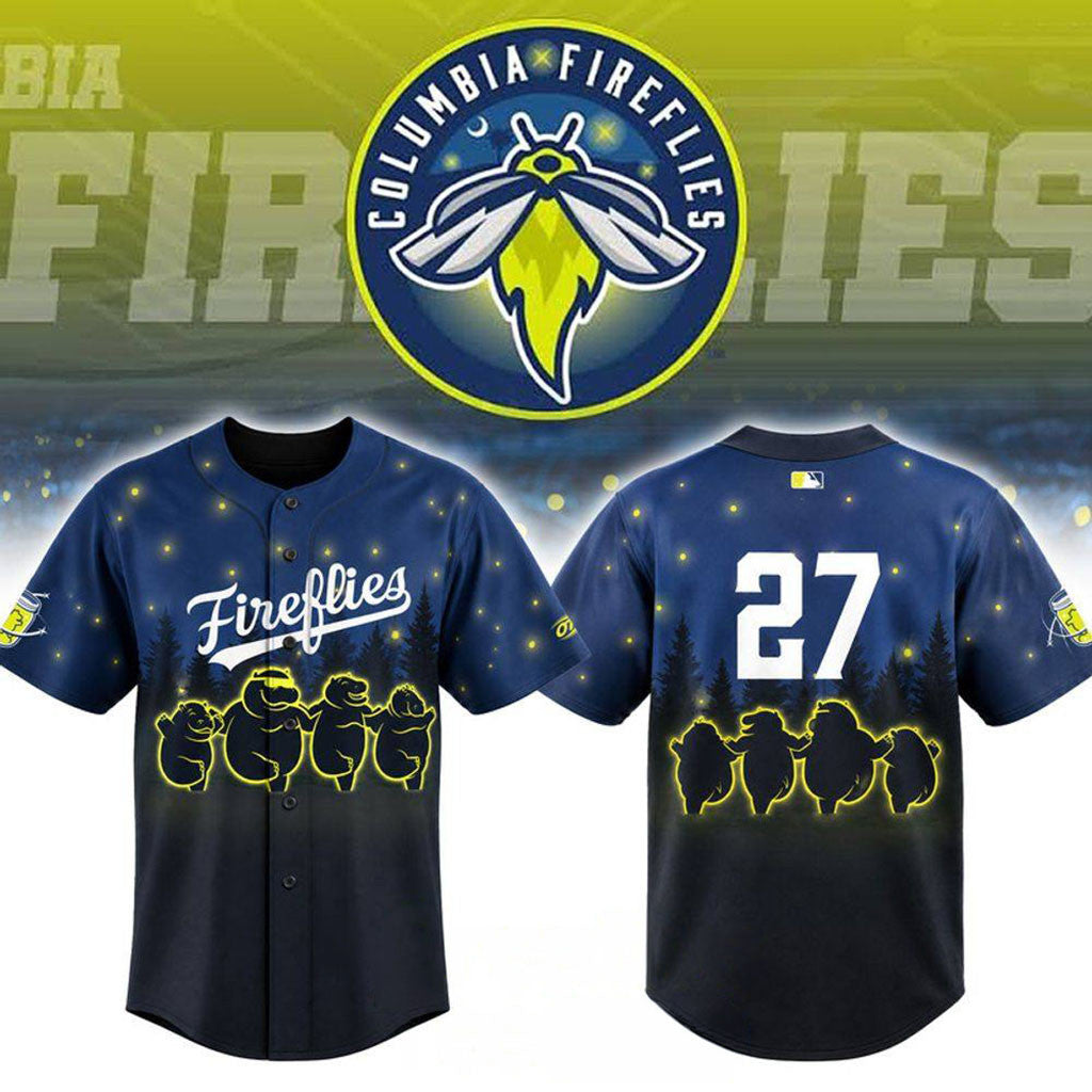 Columbia Fireflies X Synchronized Hippos 2026 Baseball Jersey Columbia Fireflies Merch Fan Gift - Merchluma