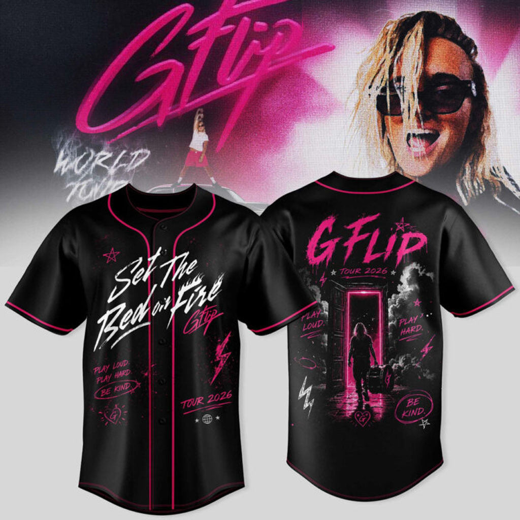 G Flip World Tour 2026 Set The Bed On Fire Baseball Jersey G Flip Merch Gift For Fans - Merchluma