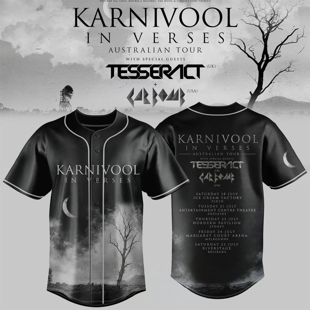 Karnivool In Verses Australian Tour 2026 Baseball Jersey Karnivool Merch Gift For Band Fans - Merchluma