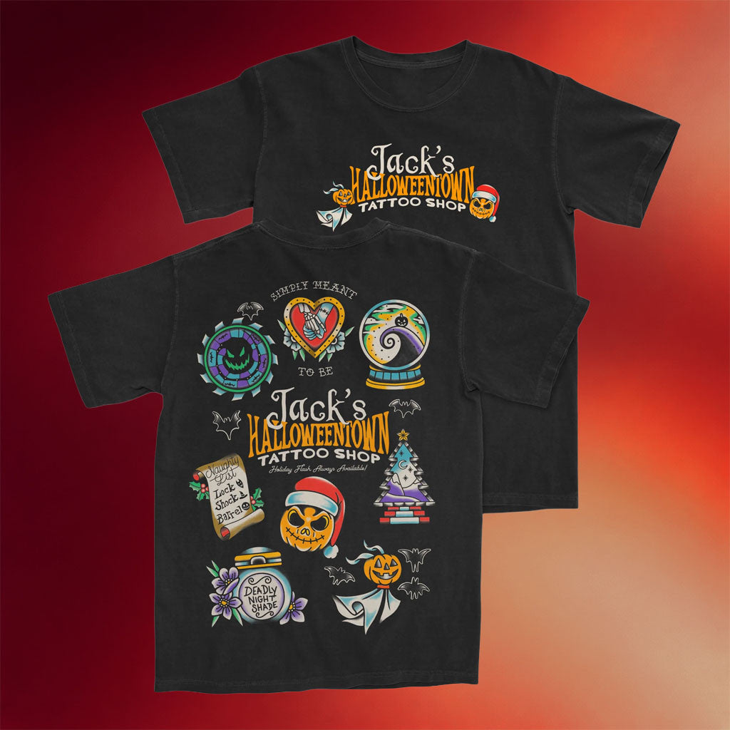 The Lost Bros Merch 2026 Jack's Halloweentown Tattoo Shop T-Shirt Halloween Ideas For Gifts - Merchluma