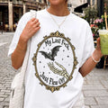 Halloween My Last Fuck Just Flew Off Sarcastic Bat Rude Skeleton T-Shirt Halloween Gift Ideas - Merchluma
