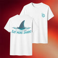 Bluegabe Merch 2026 Eat More Shark White T-Shirt Fishing Lover Shirt Gift For Dad - Merchluma