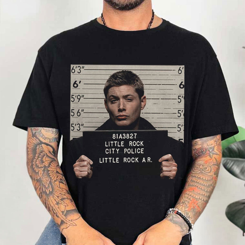 Dean Winchester Mugshot Supernatural Funny 90s Movie T-Shirt Gift For Friends - Merchluma