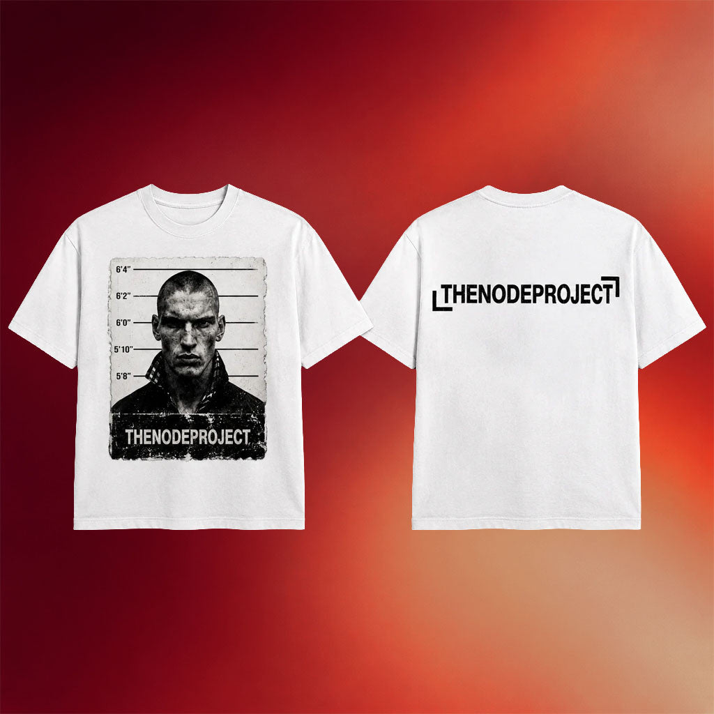 The Node Project Merch 2026 Mugshot T-Shirt White Birthday Gift For Brothers - Merchluma
