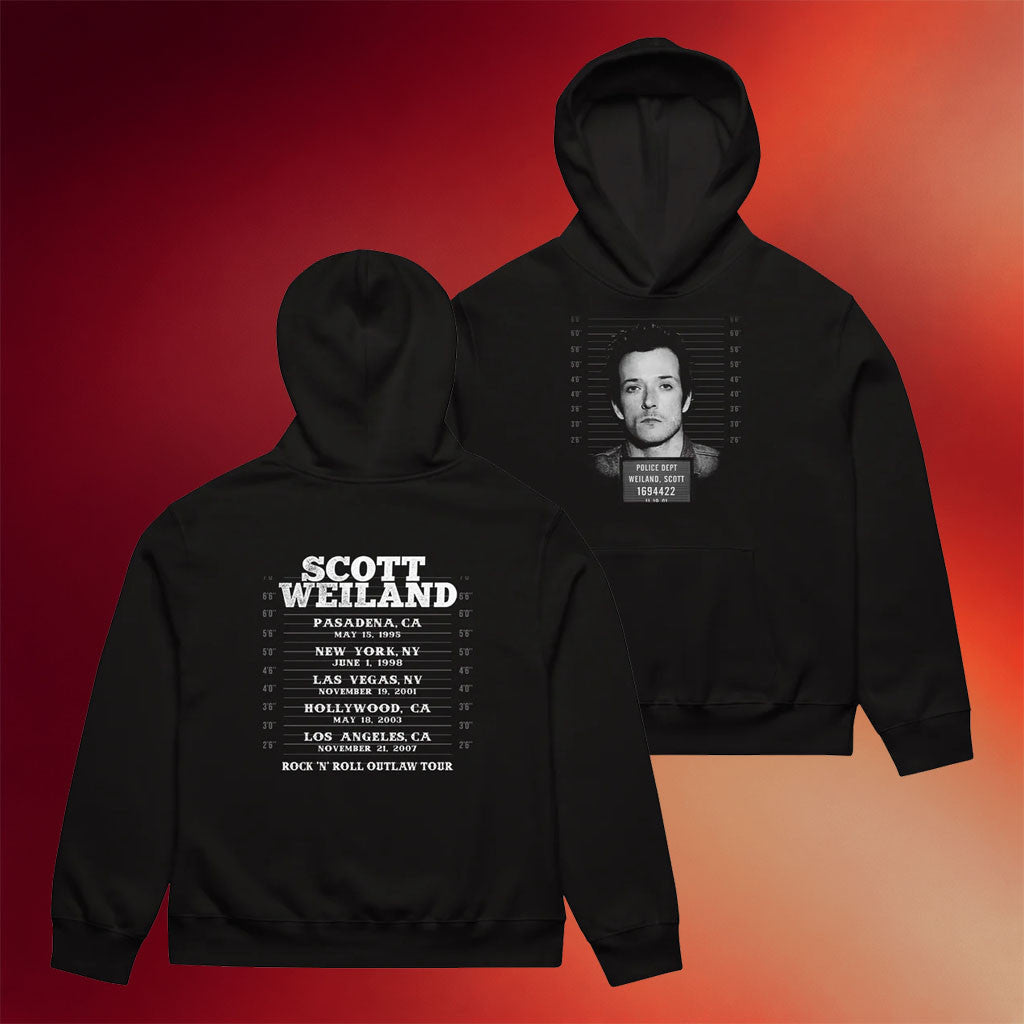 Scott Weiland Merch 2026 Rock N Roll Outlaw Mugshot Vintage Hoodie Scott Weiland Tour Merch - Merchluma