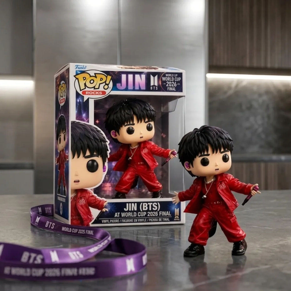 Jin BTS Red Outfit World Cup 2026 Funko Pop BTS FIFA World Cup Final Halftime Show Merch - Merchluma