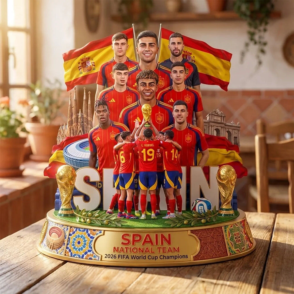 Spain National Team 2026 FIFA World Cup Champions Acrylic Plaque Spain World Champions Merch - Merchluma