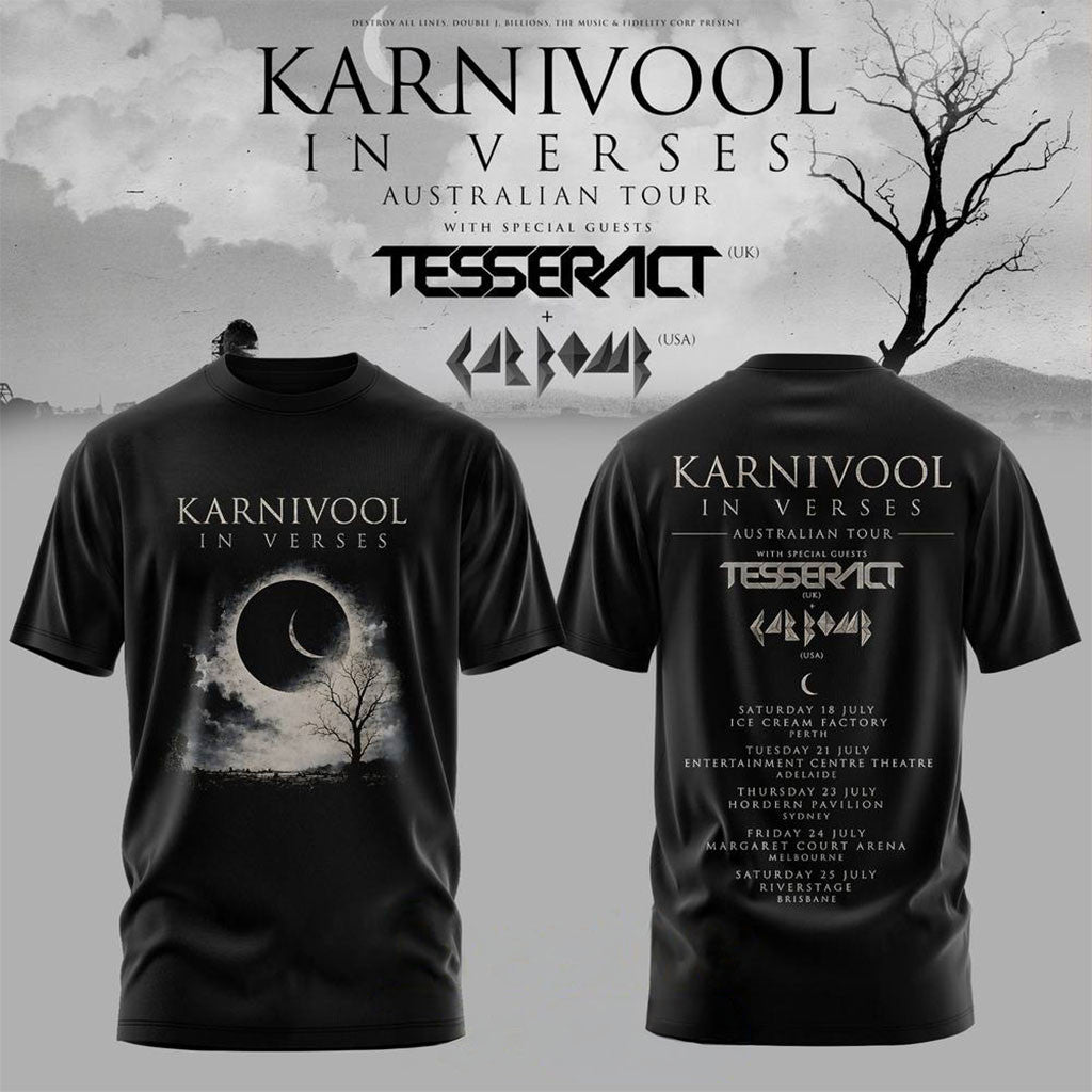 Karnivool In Verses Australian Tour 2026 T-Shirt Black Karnivool Merch Gift Ideas For Band Fans - Merchluma