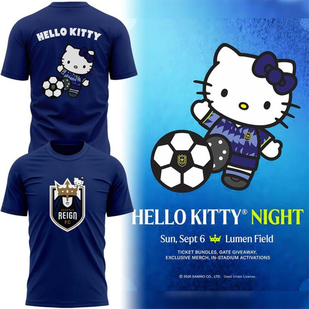 Seattle Reign FC X Hello Kitty Night 2026 Special Shirt Seattle Reign FC Merch Gift For Him - Merchluma