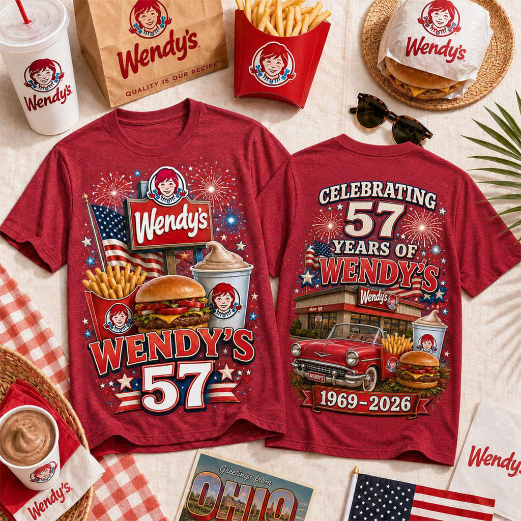 Wendy's 57 Years Celebration 2026 T-Shirt Fast Food Lover Shirt Gift For Besties - Merchluma