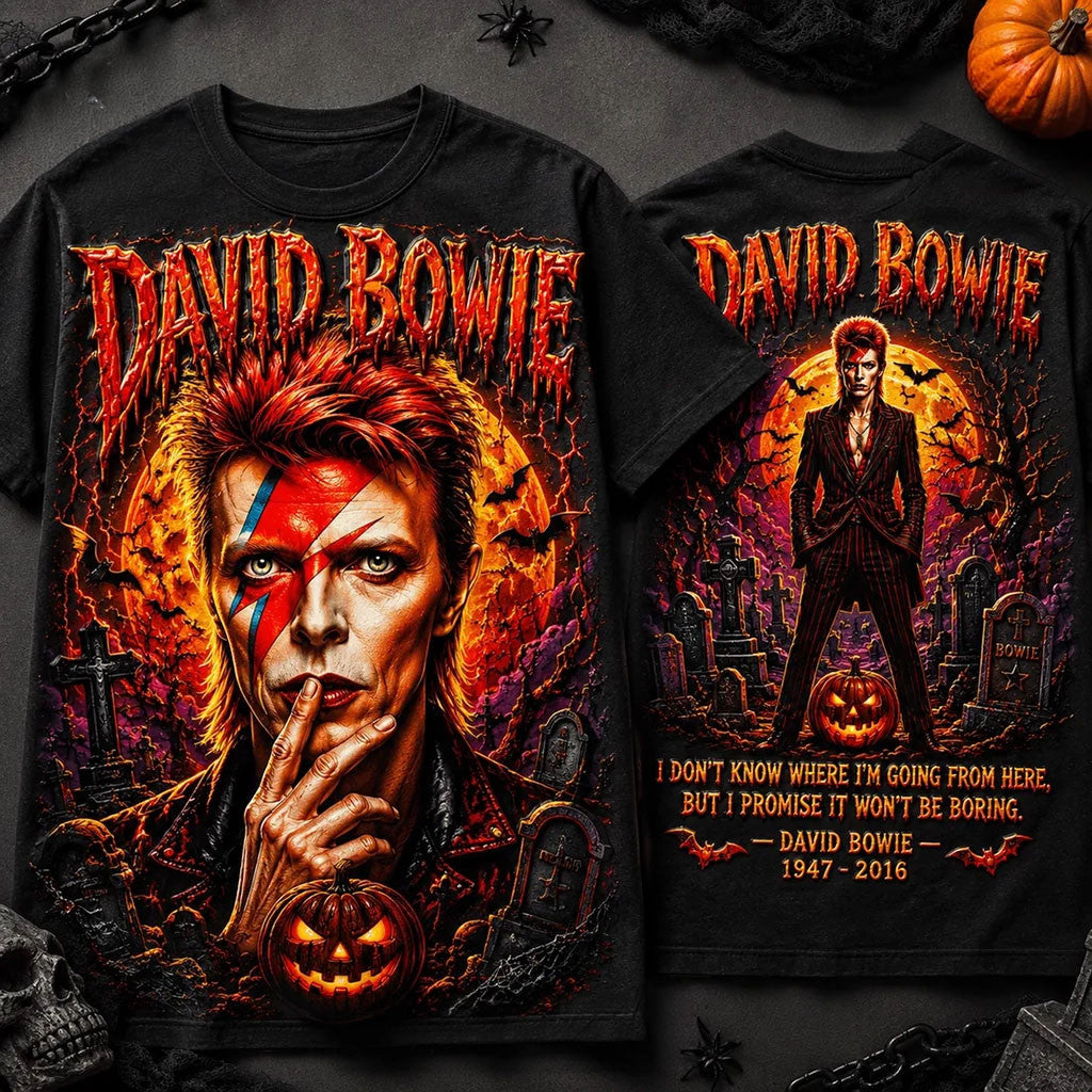 David Bowie Halloween Costume 2026 T-Shirt David Bowie Merch Gift For Music Fans - Merchluma