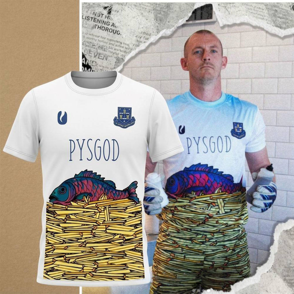 Pysgod Fish And Chips Viral Football Goalkeeper Shirt Best Gift For Boyfriend - Merchluma