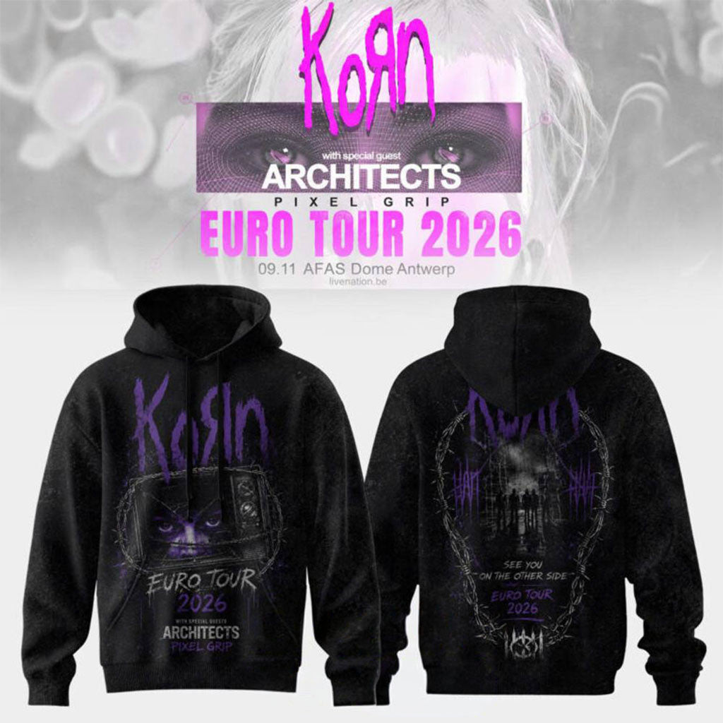 Korn Euro Tour 2026 Special Hoodie Korn Merch Best Gifts For Band Fans - Merchluma