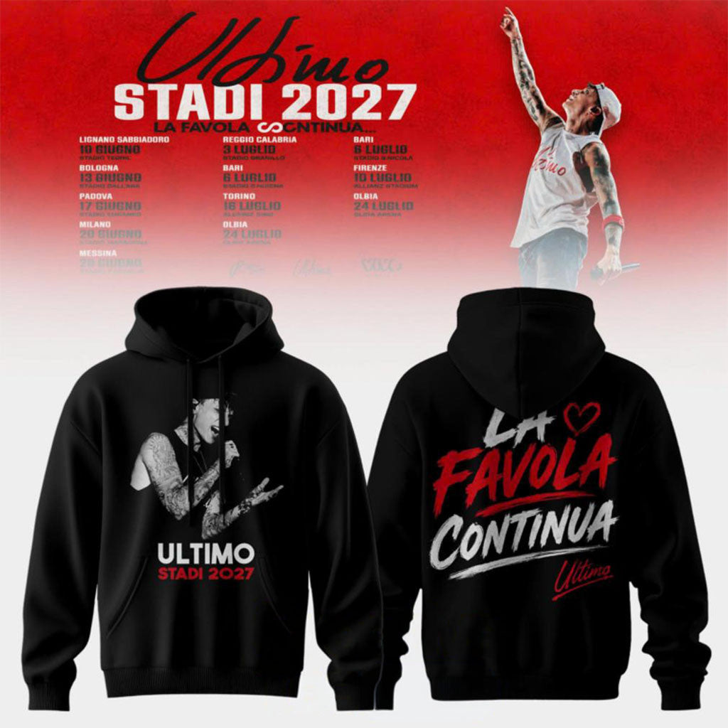 Ultimo Stadi 2027 Tour Hoodie La Favola Continua Hoodie Ultimo Merch Gift For Music Lovers - Merchluma