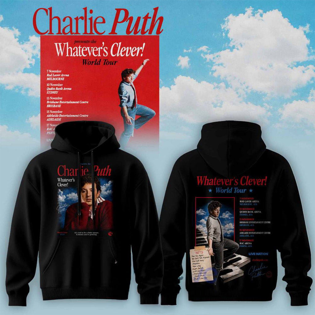 Charlie Puth Whatever's Clever World Tour 2026 Hoodie Charlie Puth Merch Music Fan Gifts - Merchluma