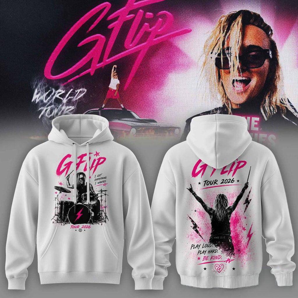 G Flip World Tour 2026 Hoodie White G Flip Merch Cool Gifts For Music Lovers - Merchluma
