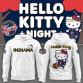Hello Kitty X Indiana Fever Mascot White Hoodie Indiana Fever Merch Cute Gift For Basketball Fan - Merchluma