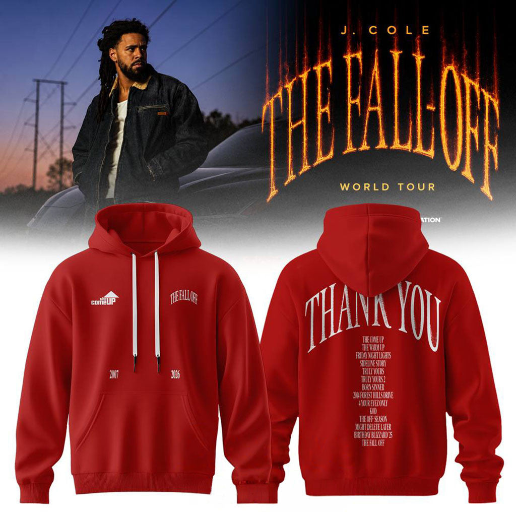 J Cole The Fall-Off Tour Hoodie Thank You Hoodie J Cole Tour Merch Gift For Rap Fans - Merchluma