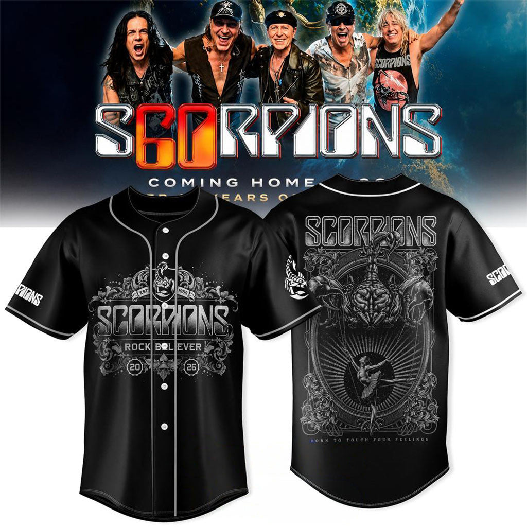 Scorpions Coming Home 2026 World Tour Baseball Jersey Scorpions Merch Gift For Rock Band Fans - Merchluma