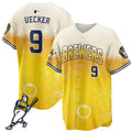 Milwaukee Brewers Pitcher And Pint Baseball Jersey #9 Uecker Jersey Brewers Merch Fan Gifts - Merchluma