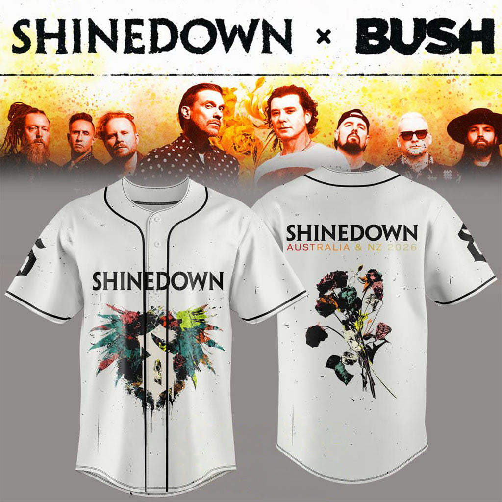 Shinedown Australian And NZ Tour 2026 Baseball Jersey Shinedown Merch Gift For Rock Band Fans - Merchluma