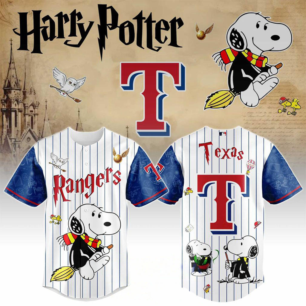 Texas Rangers X Peanuts Harry Potter 2026 Baseball Jersey Texas Rangers Merch Gift For Fans - Merchluma