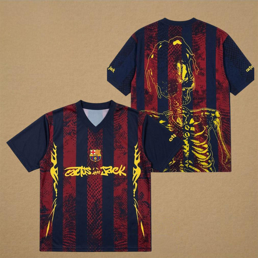 Cactus Jack FC Barcelona Skeleton Jersey Vintage Retro Jersey Shirt Cactus Jack Merch 2026 - Merchluma