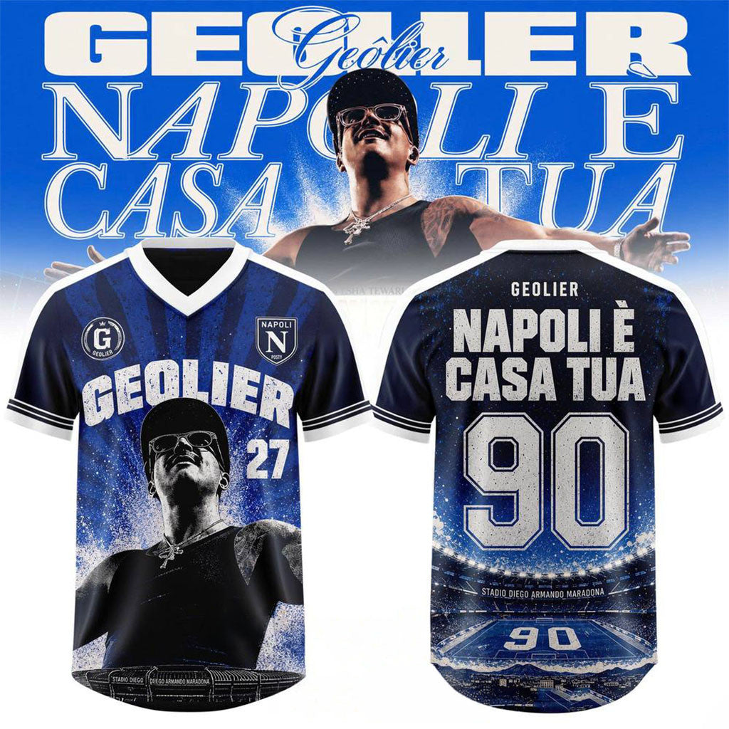 Geolier Napoli E Casa Tua 27 Hometown Jersey Geolier Merch Present For Rapper Fans - Merchluma