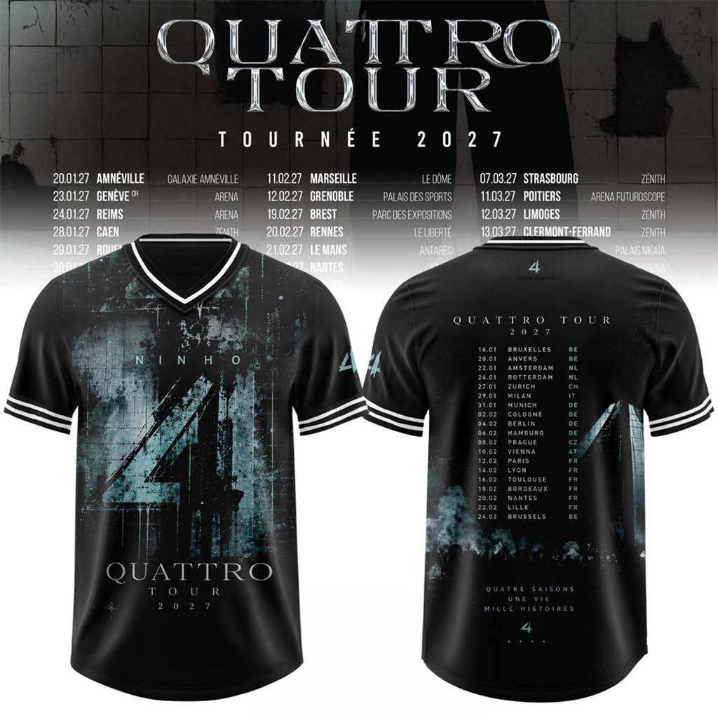 Ninho Quattro Tour 2027 Jersey Shirt Ninho Merch Gift Ideas For Rapper Fans - Merchluma