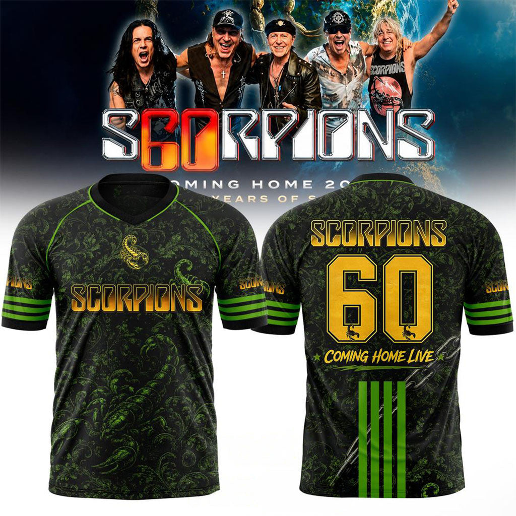 Scorpions Coming Home 2026 World Tour Football Jersey Scorpions Merch Gift For Rock Fans - Merchluma