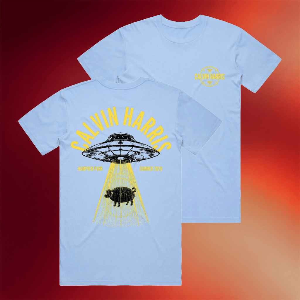 Calvin Harris Merch 2026 UFO T-Shirt Hampden Park Summer Shirt Gift For Music Lovers - Merchluma