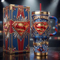Superman Merch 2026 Man Of Steel 40oz Stanley Handle Tumbler Birthday Gift For Friend - Merchluma