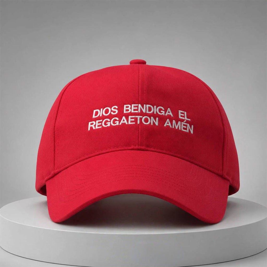 Miguel Borja God Bless Reggaeton Amen Hat Embroidered Red Hat Gift For Friends - Merchluma